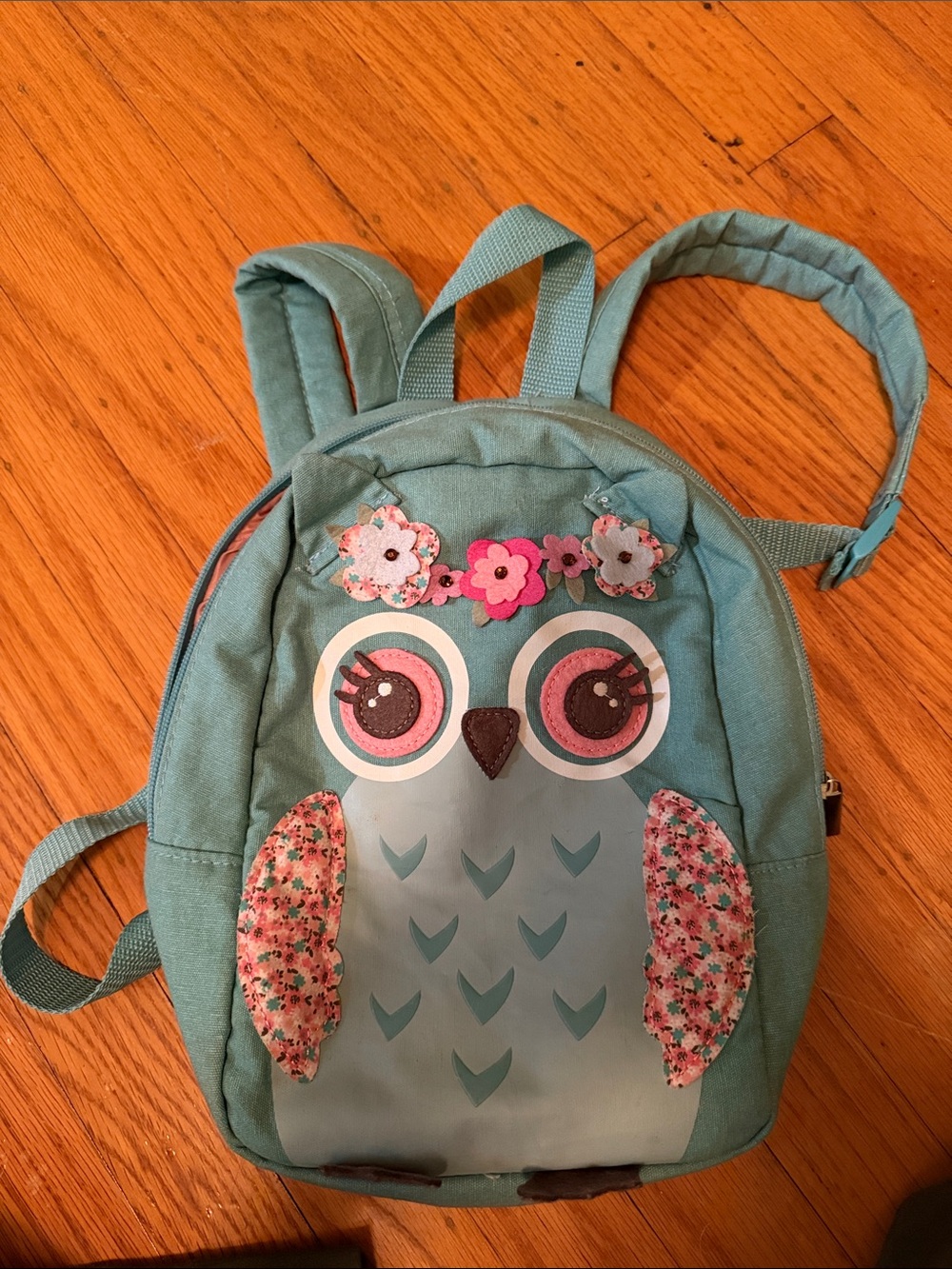 Claire's Teal Floral Owl Kids Backpack